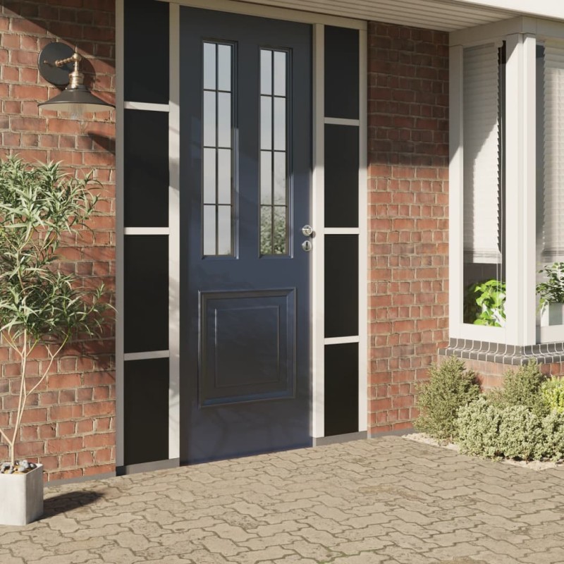 vidaXL Láminas de ventana esmerilada 5 uds PVC negro vidaXL Láminas de ventana esmerilada 5 uds PVC negro