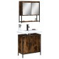 vidaXL Set de muebles baño 2 pzas madera contrachapada roble ahumado vidaXL Set de muebles baño 2 pzas madera contrachapada roble ahumado