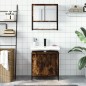 vidaXL Set de muebles baño 2 pzas madera contrachapada roble ahumado vidaXL Set de muebles baño 2 pzas madera contrachapada roble ahumado