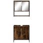 vidaXL Set de muebles baño 2 pzas madera contrachapada roble ahumado vidaXL Set de muebles baño 2 pzas madera contrachapada roble ahumado