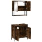 vidaXL Set de muebles baño 2 pzas madera contrachapada roble ahumado vidaXL Set de muebles baño 2 pzas madera contrachapada roble ahumado