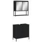 vidaXL Juego de muebles de baño 2 pzas madera contrachapada negro