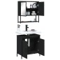 vidaXL Juego de muebles de baño 2 pzas madera contrachapada negro