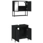vidaXL Juego de muebles de baño 2 pzas madera contrachapada negro