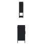 vidaXL Juego de muebles de baño 2 pzas madera contrachapada negro