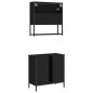 vidaXL Juego de muebles de baño 2 pzas madera contrachapada negro