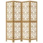 vidaXL Biombo separador de 4 paneles madera maciza paulownia marrón vidaXL Biombo separador de 4 paneles madera maciza paulownia marrón