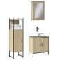 vidaXL Set de muebles de baño 3 pzas madera contrachapada roble Sonoma vidaXL Set de muebles de baño 3 pzas madera contrachapada roble Sonoma