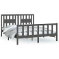 vidaXL Estructura de cama con cabecero madera de pino gris 150x200cm vidaXL Estructura de cama con cabecero madera de pino gris 150x200cm