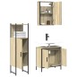 vidaXL Set de muebles de baño 3 pzas madera contrachapada roble Sonoma vidaXL Set de muebles de baño 3 pzas madera contrachapada roble Sonoma