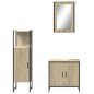 vidaXL Set de muebles de baño 3 pzas madera contrachapada roble Sonoma vidaXL Set de muebles de baño 3 pzas madera contrachapada roble Sonoma