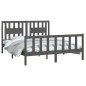 vidaXL Estructura de cama con cabecero madera de pino gris 150x200cm vidaXL Estructura de cama con cabecero madera de pino gris 150x200cm
