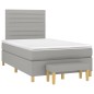 vidaXL Cama box spring con colchón tela gris claro 120x190 cm vidaXL Cama box spring con colchón tela gris claro 120x190 cm