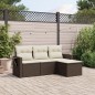 vidaXL Set de sofás de jardín 4 pzas y cojines ratán sintético marrón vidaXL Set de sofás de jardín 4 pzas y cojines ratán sintético marrón