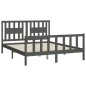 vidaXL Estructura de cama con cabecero madera de pino gris 150x200cm vidaXL Estructura de cama con cabecero madera de pino gris 150x200cm