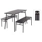 ProGarden Juego de mesa y banco de jardín de 3 piezas acero gris ProGarden Juego de mesa y banco de jardín de 3 piezas acero gris