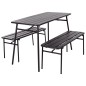 ProGarden Juego de mesa y banco de jardín de 3 piezas acero gris ProGarden Juego de mesa y banco de jardín de 3 piezas acero gris