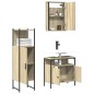 vidaXL Set de muebles de baño 3 pzas madera contrachapada roble Sonoma vidaXL Set de muebles de baño 3 pzas madera contrachapada roble Sonoma