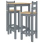 vidaXL Set de bar 3 piezas madera maciza de pino gris vidaXL Set de bar 3 piezas madera maciza de pino gris