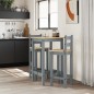 vidaXL Set de bar 3 piezas madera maciza de pino gris vidaXL Set de bar 3 piezas madera maciza de pino gris
