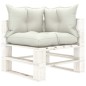 vidaXL Set muebles de palets para jardín 7 pzas madera cojines beige vidaXL Set muebles de palets para jardín 7 pzas madera cojines beige