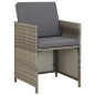 vidaXL Set de comedor de jardín 3 piezas con cojines gris vidaXL Set de comedor de jardín 3 piezas con cojines gris