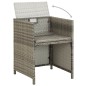 vidaXL Set de comedor de jardín 3 piezas con cojines gris vidaXL Set de comedor de jardín 3 piezas con cojines gris