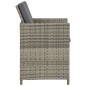 vidaXL Set de comedor de jardín 3 piezas con cojines gris vidaXL Set de comedor de jardín 3 piezas con cojines gris