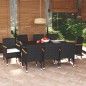 vidaXL Set de muebles de jardín 9 pzas y cojines ratán sintético negro vidaXL Set de muebles de jardín 9 pzas y cojines ratán sintético negro