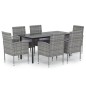 vidaXL Set de comedor jardín 7 pzas cojines ratán sintético antracita vidaXL Set de comedor jardín 7 pzas cojines ratán sintético antracita