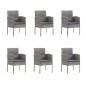 vidaXL Set de comedor jardín 7 pzas cojines ratán sintético antracita vidaXL Set de comedor jardín 7 pzas cojines ratán sintético antracita