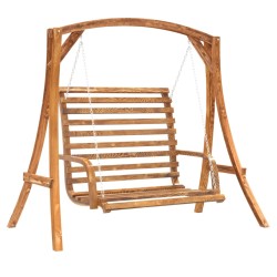 vidaXL Banco columpio madera maciza de abeto con acabado de teca