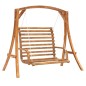 vidaXL Banco columpio madera maciza de abeto con acabado de teca vidaXL Banco columpio madera maciza de abeto con acabado de teca