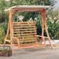 vidaXL Banco columpio con toldo madera maciza abeto con acabado teca vidaXL Banco columpio con toldo madera maciza abeto con acabado teca