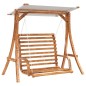 vidaXL Banco columpio con toldo madera maciza abeto con acabado teca vidaXL Banco columpio con toldo madera maciza abeto con acabado teca