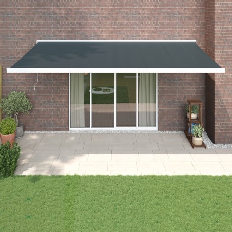 vidaXL Toldo retráctil aluminio y tela gris antracita 5x3 m
