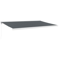 vidaXL Toldo retráctil aluminio y tela gris antracita 5x3 m