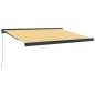 vidaXL Toldo retráctil aluminio y tela blanco y amarillo 3x2,5 m