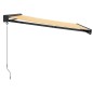 vidaXL Toldo retráctil aluminio y tela blanco y amarillo 3x2,5 m