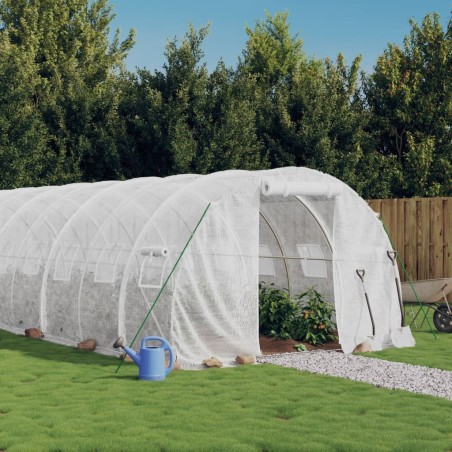 vidaXL Invernadero con estructura de acero blanco 72 m² 24x3x2 m