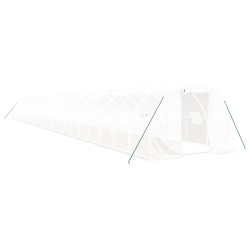 vidaXL Invernadero con estructura de acero blanco 72 m² 24x3x2 m