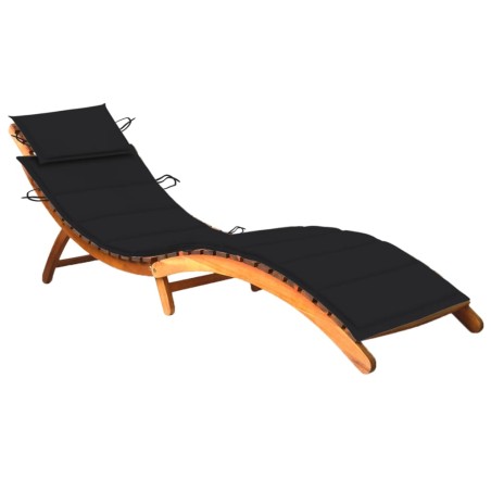 vidaXL Tumbona de jardín con cojín madera maciza de acacia 