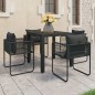 vidaXL Set de comedor de jardín de 5 piezas PVC ratán negro vidaXL Set de comedor de jardín de 5 piezas PVC ratán negro