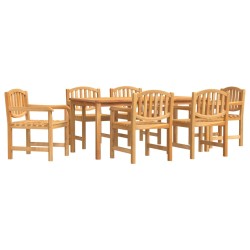 vidaXL Juego de comedor de jardín 7 piezas madera maciza de teca