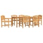 vidaXL Juego de comedor de jardín 7 piezas madera maciza de teca