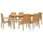 vidaXL Juego de comedor de jardín 7 piezas madera maciza de teca vidaXL Juego de comedor de jardín 7 piezas madera maciza de teca