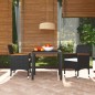 vidaXL Juego muebles jardín 3 pzas con cojines ratán sintético negro