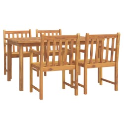 vidaXL Juego de comedor de jardín 5 piezas madera maciza de acacia