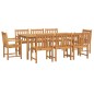 vidaXL Juego de comedor de jardín 9 piezas madera maciza de acacia