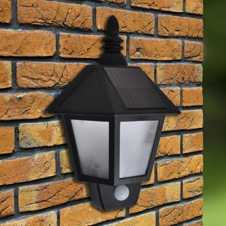 vidaXL Lámpara de pared solar con sensor de movimiento 2 unidades
